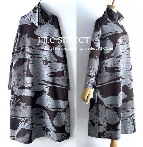 新品【送料185円】伸縮◎軽量で暖かい ドロップショルダー*裏起毛プルオーバー*ワンピース*オフタートルネック*ポケット付き*7770.MC拍卖