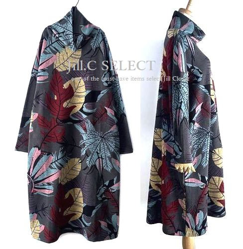 新品【送料185円】伸縮◎軽量で暖かい ドロップショルダー*裏起毛プルオーバー*ワンピース*オフタートルネック*ポケット付き7780.CHARCOAL拍卖