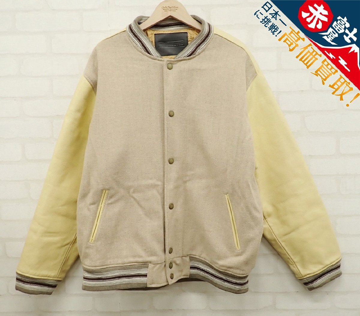 3J7260/HECTIC 袖革ウール混スタジャン ヘクティク拍卖