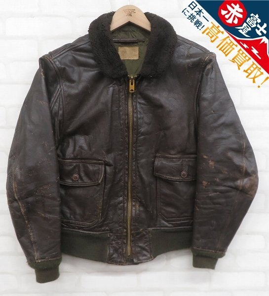 3J7254/米軍 IMPERIAL LEATHER&SPORTSWEAR社 G-1 76年 フライトジャケット ビンテージ拍卖