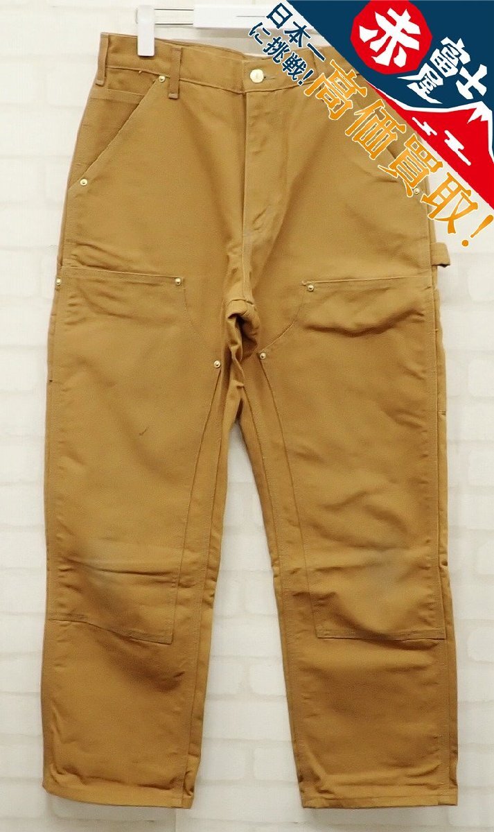 4P1726/カーハート B01 BRN ブラウンダックダブルニーペインターパンツ USA製 carhartt パンツ拍卖