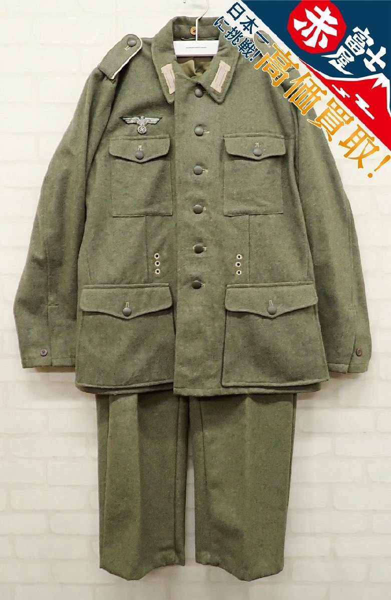 9T6300/ドイツ軍 野戦服 国防軍 ジャケット パンツ レプリカ エポレット付 上下 セットアップ拍卖