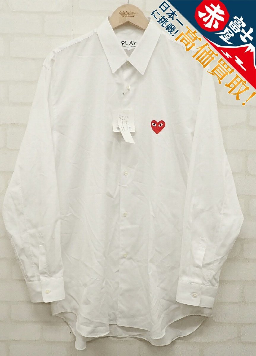 9T6833/未使用品 PLAY COMME des GARCONS L/S SHIRT AZ-B002-051-2-8 プレイコムデギャルソン シャツ拍卖