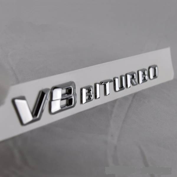 現行最新 AMG V8 BITURBO フェンダーエンブレム 2枚 E63 S63 W222 W212拍卖