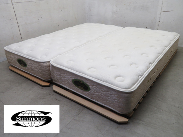 ■P329■シモンズ■キングサイズベッドマットレス■シングル×2■エグゼクティブニューフィットプレミアム■ポケットコイル■52万円拍卖