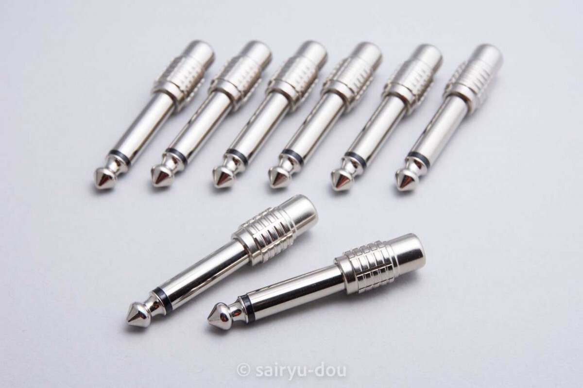 RCA(メス)- 6.3mmフォーン・TS(オス) 変換プラグ 新品8個セットA拍卖