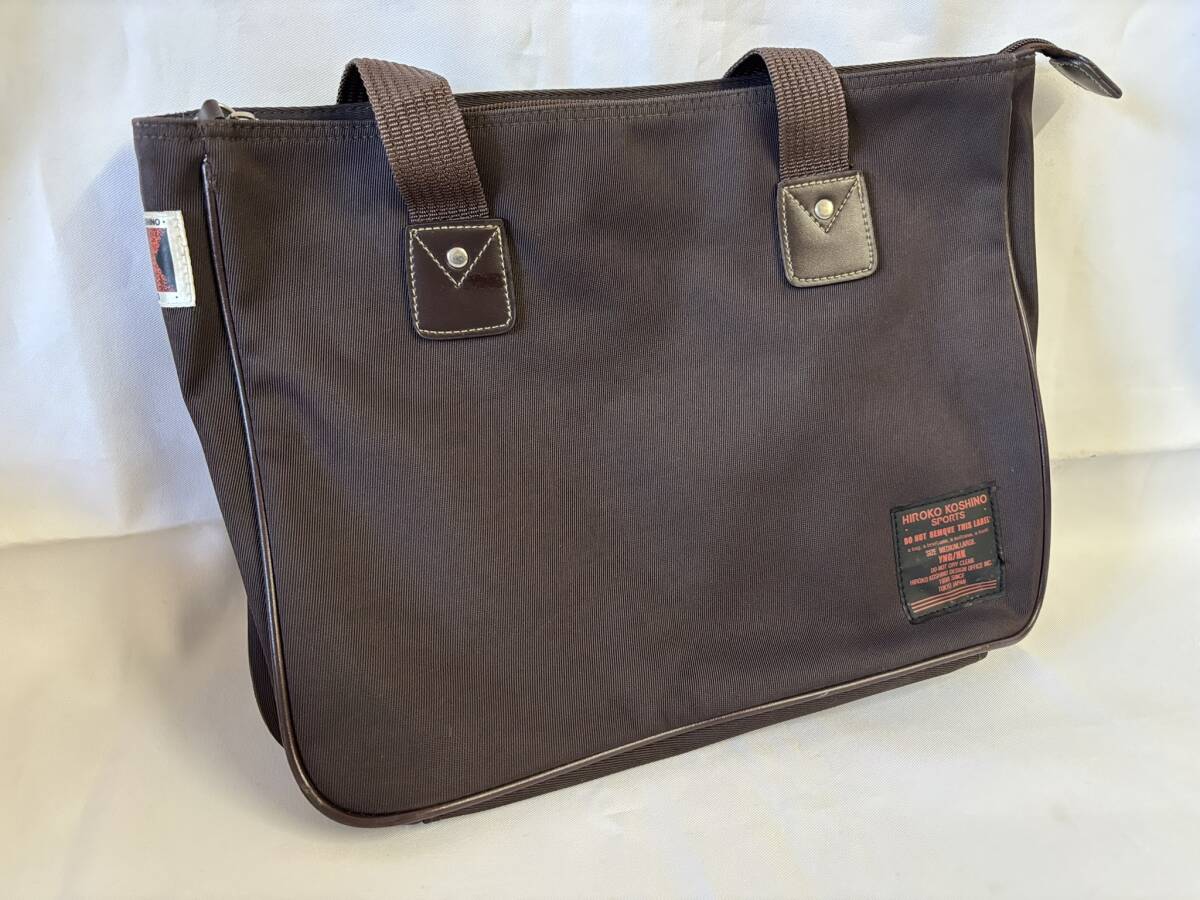 【中古】ヒロココシノ/トートバッグ/ブラウン/幅約33.0cm×高さ約25.0cm×マチ約9.0cm 長期保管品◆D11-031拍卖