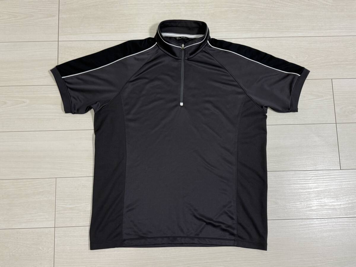★ユニクロ UNIQLO 半袖 ハーフジップポロシャツ XL グレー 速乾/ドライ★拍卖