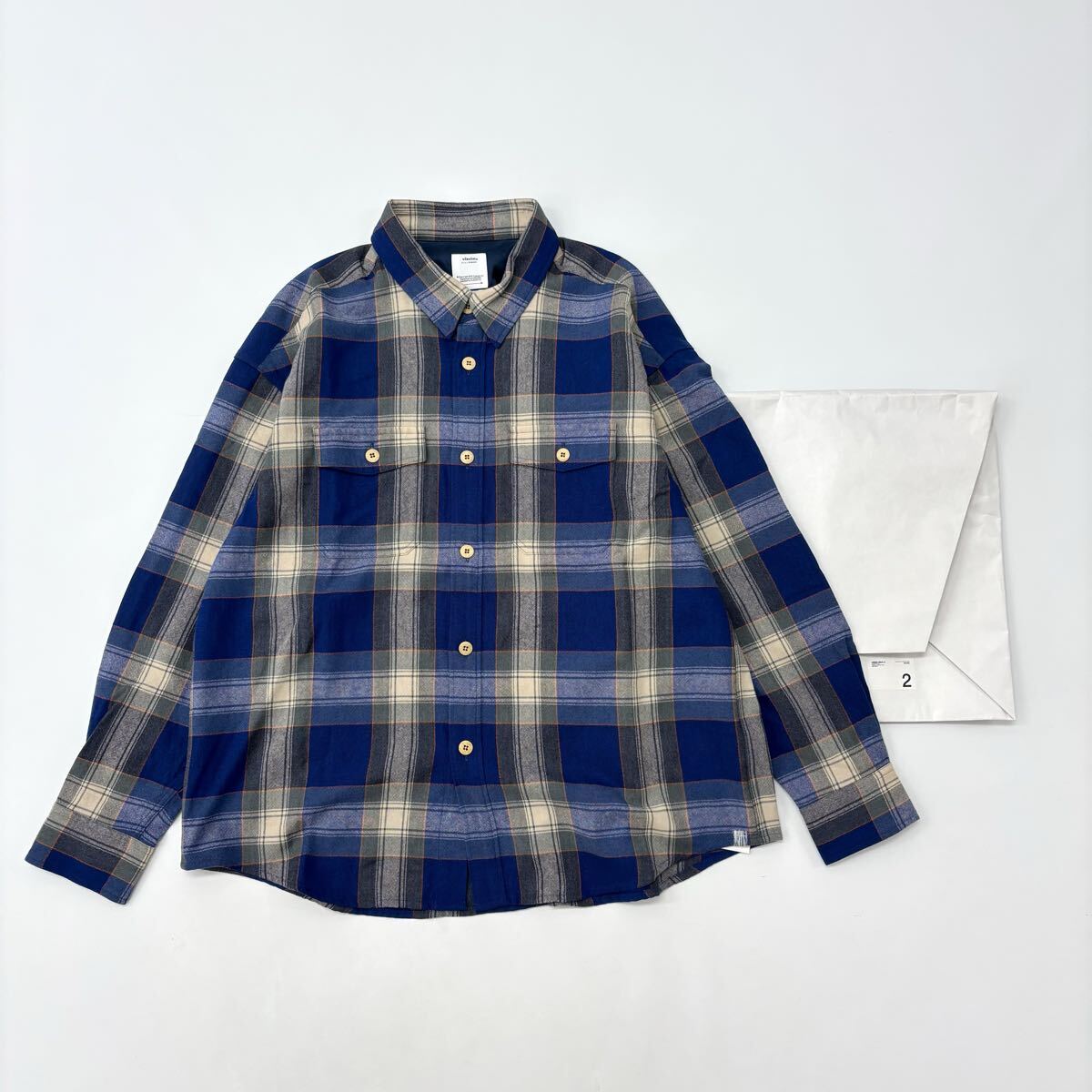 25aw 2025 新品 VISVIM ビズビム LUMBER CHECK L/S ランバー チェック シャツ 長袖 0125205011016 BLUE ブルー サイズ 2 711-0560拍卖