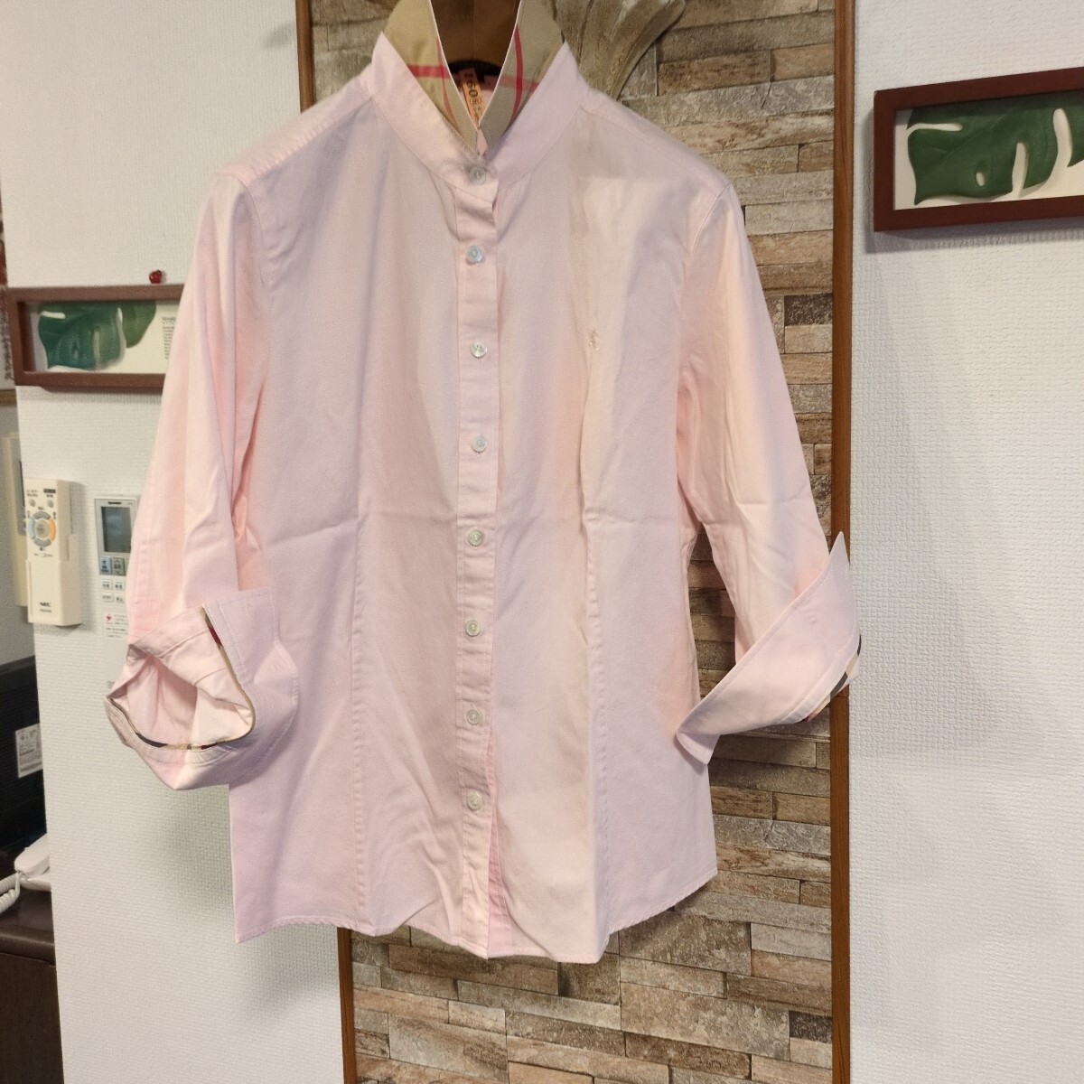 美品★バーバリー ピンクブラウス40 長袖シャツ拍卖