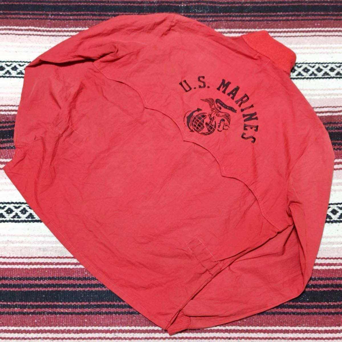 ノルウェー製◎60s 70s リアルビンテージ◎【MEHREN】ハーフジップブルゾン ミリタリー U.S.MARINES アウトドア レッド 50 /Y37943ii拍卖