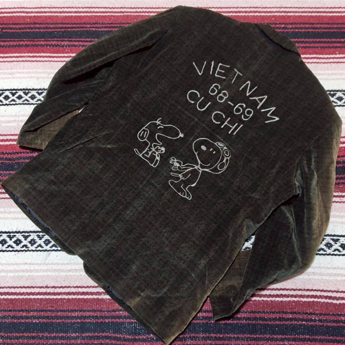 VIETNAM刺繍◎【STANLEY WILLIAMS】テーラードジャケット ベロア ベルベット トラッドスタイル ミリタリー 90s 古着 グリーン L /Y38276ji拍卖