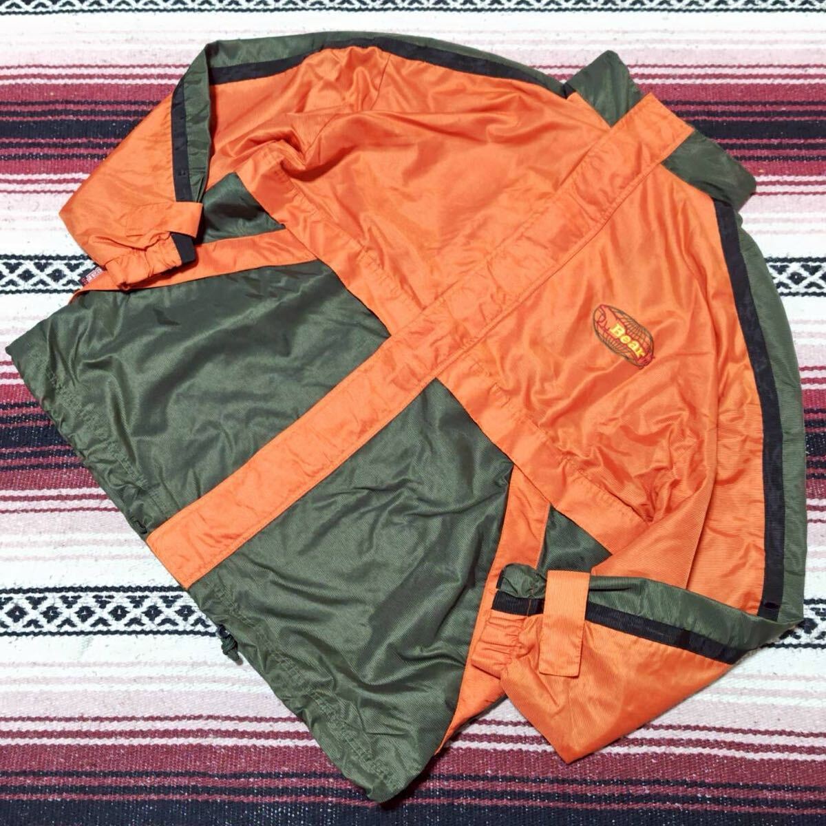 90s ビンテージ◎Y2Kコーデ◎【Bear】ベアー マウンテンジャケット ナイロンブルゾン アウトドア ストリート 古着 オレンジ L /Y38277ji拍卖