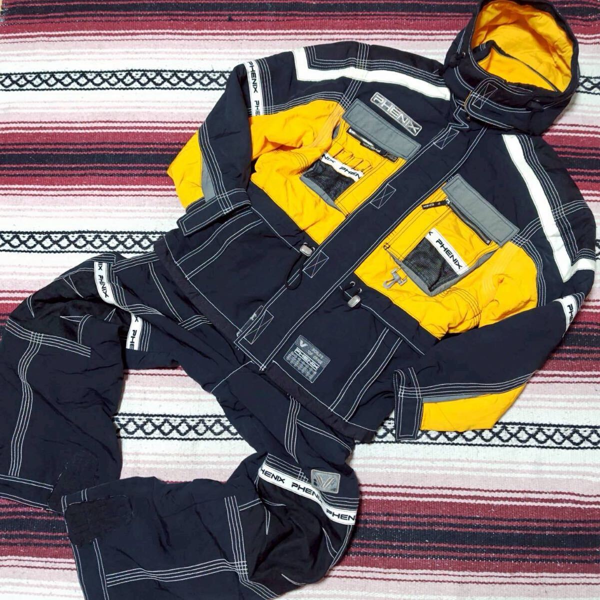上級者モデル◎ウィンタースポーツ◎【PHENIX】フェニックス スノーウェア 上下 セットアップ スキー スノーボード イエロー O /Y38299ji拍卖