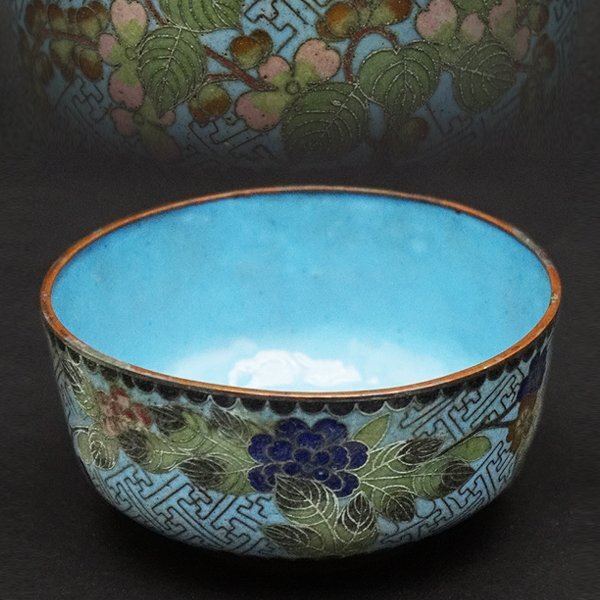 中国美術 中国古玩 唐物 景泰藍 内底七宝 茶碗 年代物 陶芸 工芸 時代 骨董 煎茶道具 茶道具 工藝 古美術品拍卖