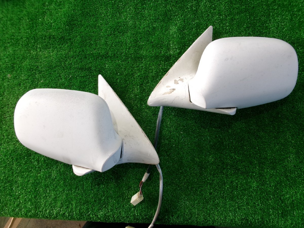 トヨタ クレスタ JZX100 スーパールーセント2.5 前期 純正 ドアミラー サイドミラー 左右セット ホワイト040 電動格納 Y7.1111拍卖