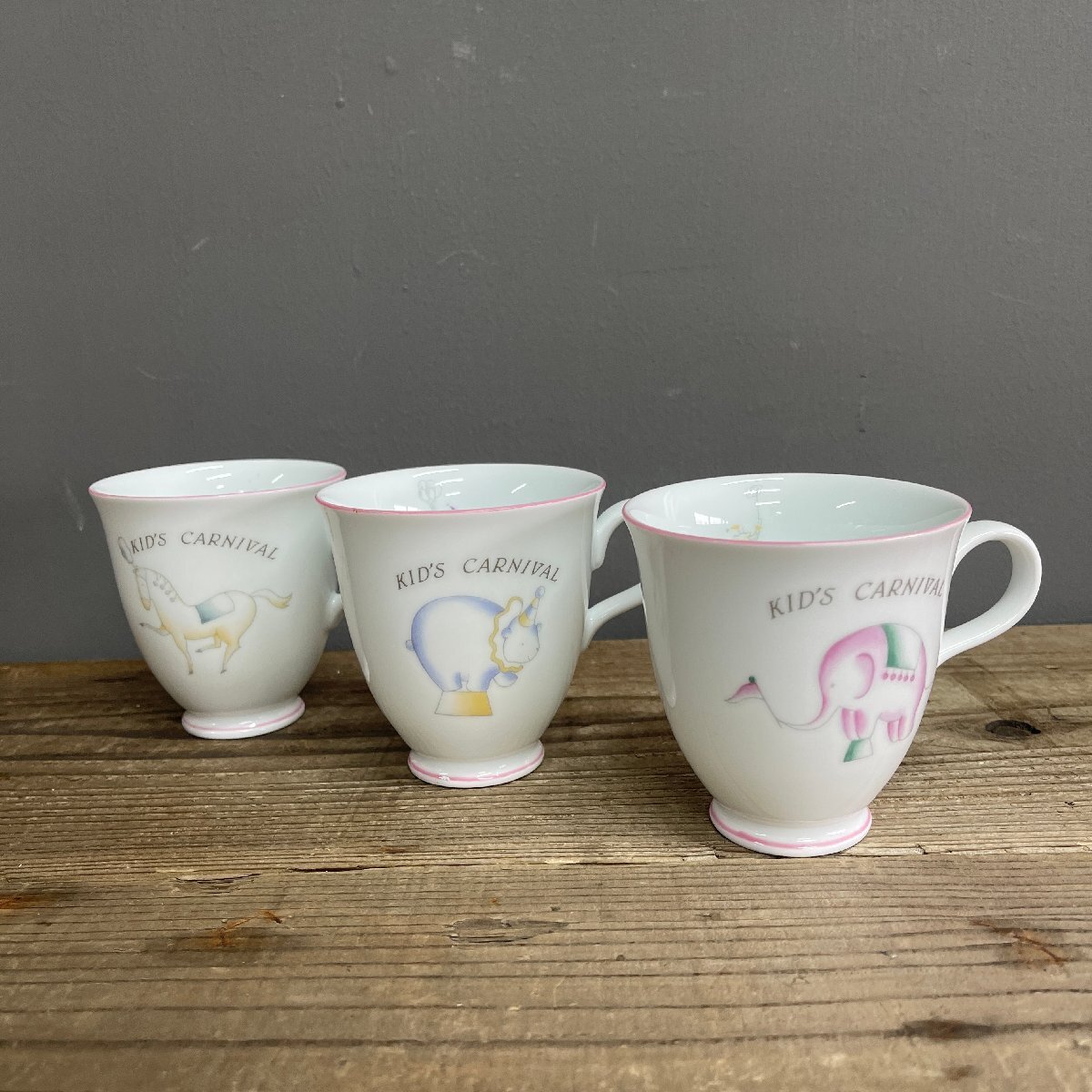 未使用品 保管品 たち吉 ADAM&EVE サーカス 動物 アニマル柄 コーヒーカップ カップ 3個セット拍卖