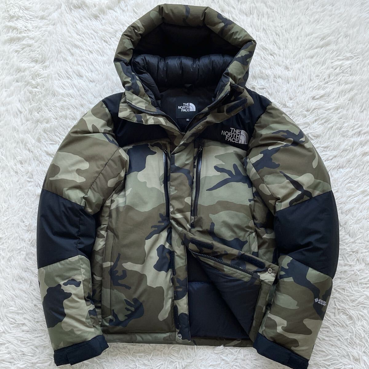 未使用級 XLサイズ THE NORTH FACE バルトロ GORE-TEX カモフラ ドローコード 肉厚 止水ジップ メンズ ザノースフェイス ダウンジャケット拍卖
