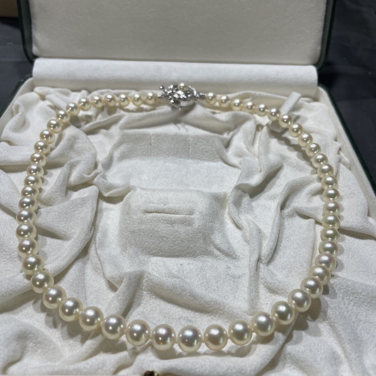 本真珠 アコヤ真珠 ネックレス SILVER刻印 パール あこや真珠7.5mm拍卖