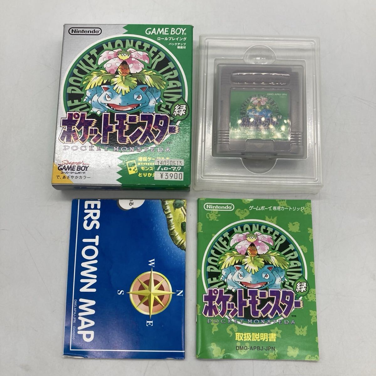 M1121703N 任天堂 Nintendo ゲームボーイ ポケットモンスター 緑 ポケモン GB 動作未確認 当時物 中古品 現状品拍卖