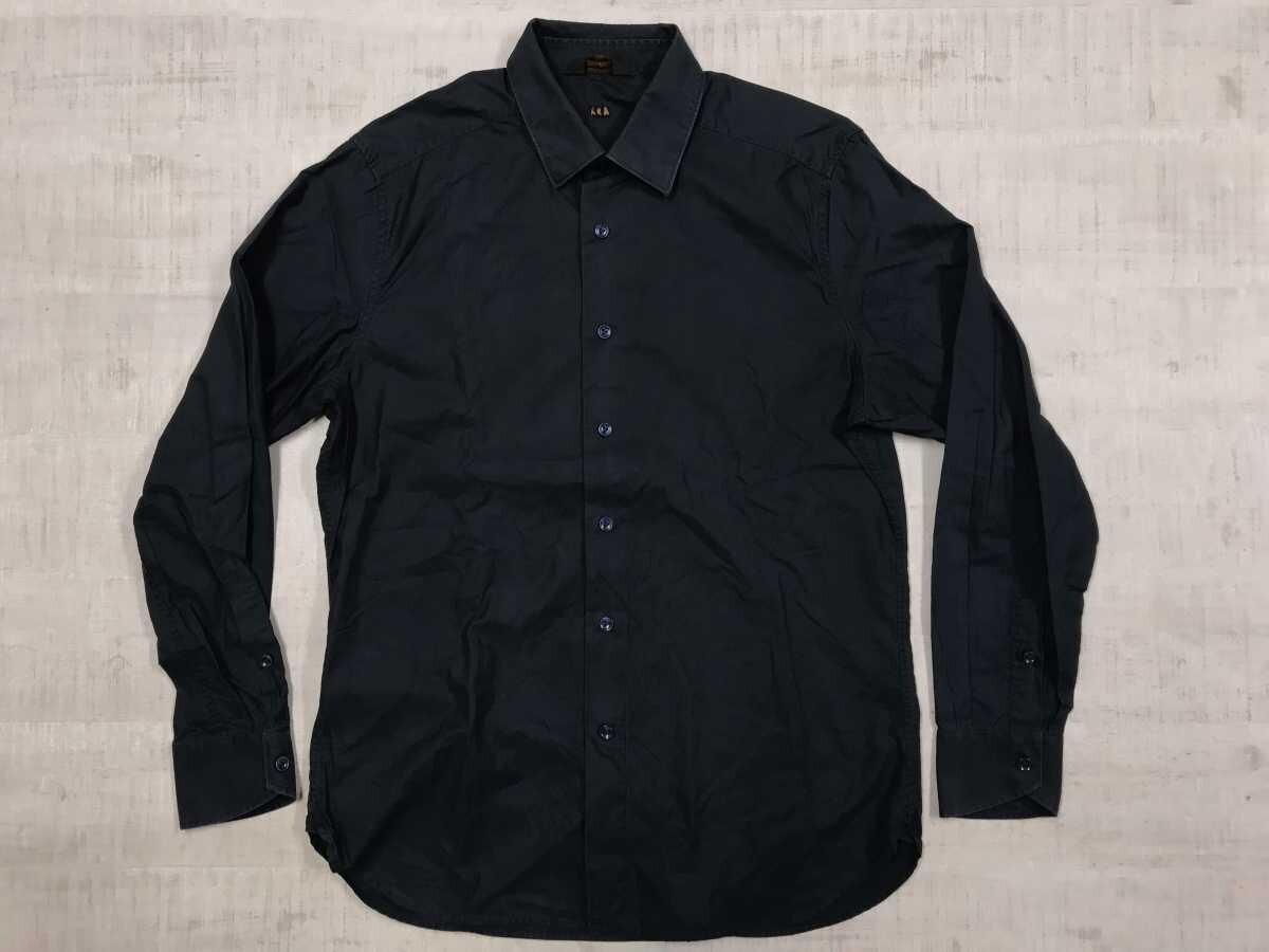 スイス製 エルメネジルド ゼニア Ermenegildo Zegna ユーロ レトロ クラシック トラッド 長袖 ドレス シャツ メンズ コットン100% L 紺拍卖