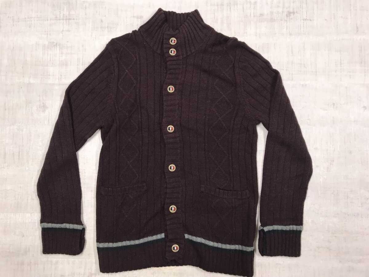メンズメルローズ MEN’S MELROSE 00s アメカジ トラッド ダイヤ柄 ジャガードニット ハイネック カーディガン ジャケット メンズ 3 紫拍卖