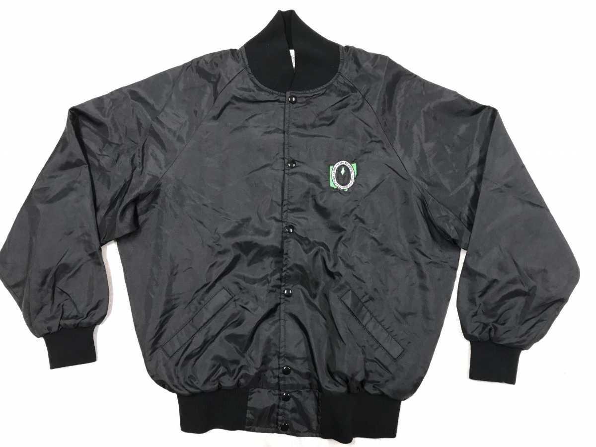 ホニグス Hinigs 90s レトロ スポーツ オハイオ州高校体育協会 OHSAA スタジャン ブルゾン コーチ ジャケット メンズ ナイロン100% M 黒拍卖
