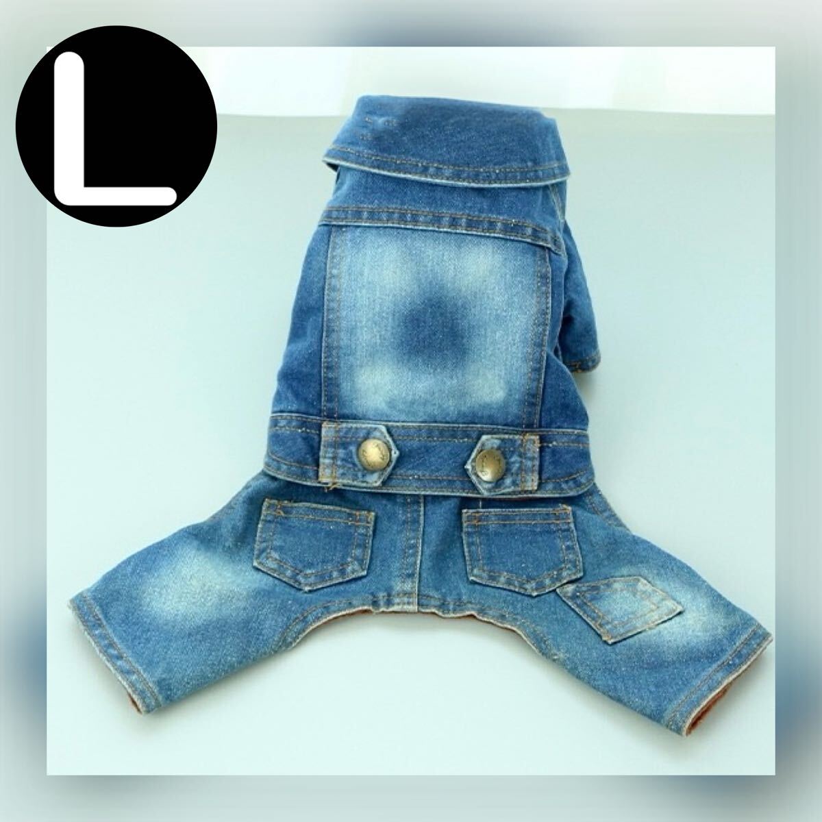 L 防寒 デニム カバーオール 犬服 犬の服 ロンパース ペット服 小型犬 ペット用品 ドッグウェア ボトムス拍卖