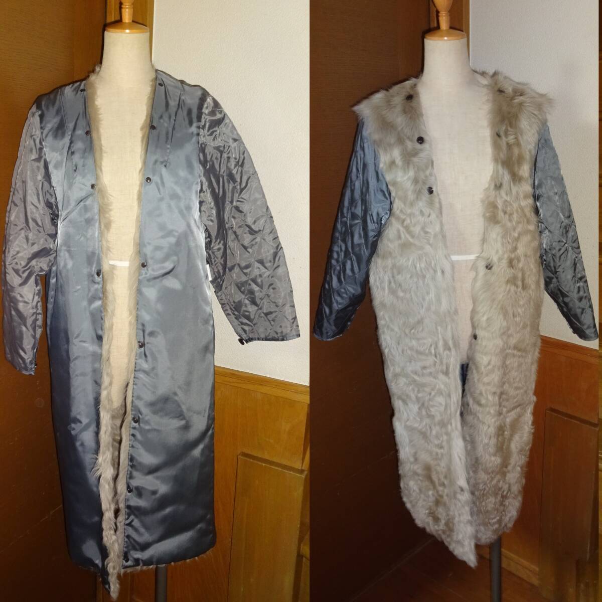 オンワード樫山MADUSON 9号 インナー付きコートのインナーのみ ラビット?毛皮インナー リメイクなどにも拍卖