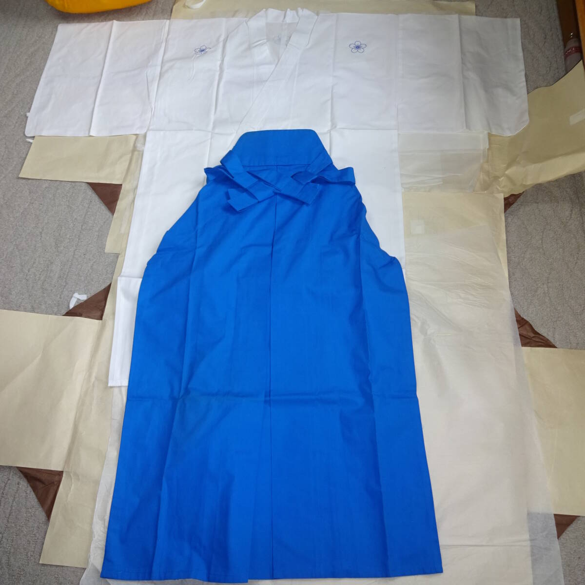 神主 神職 装束 差袴 白衣 桜紋 Lサイズ 中古 クリーニング済み 綿拍卖