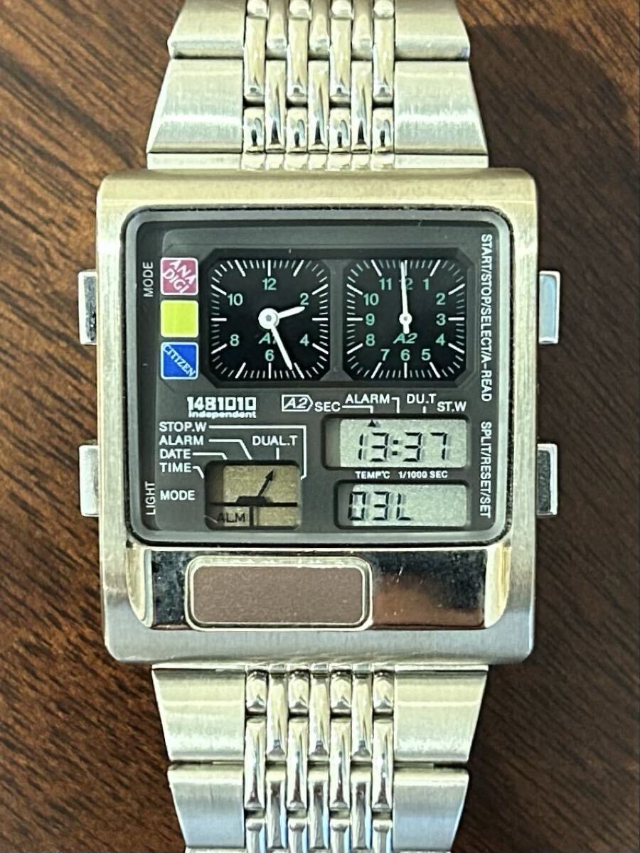 【美品中古】CITIZEN Independent /シチズン インディペンデント アナデジテンプ (日本製)拍卖