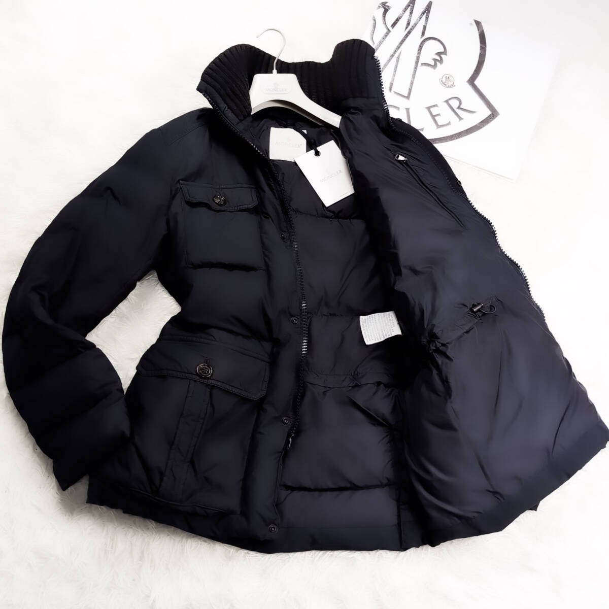 定価41万XXL~XL!MONCLERミリタリーダウンジャケット認証済み確実正規品MATHISネイビー濃紺LL大きい3ダウンナポレオンコート モンクレール拍卖