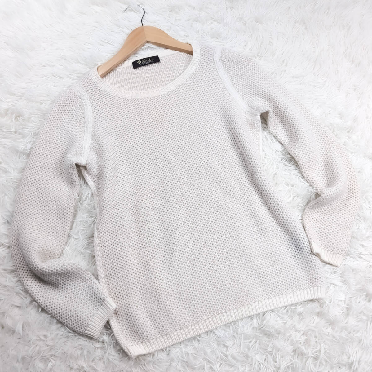 奇跡ベイビーカシミヤLoroPianaオーバーセーター最高級ベイビーカシミア100%ジャケット アイボリー カーディガン大きいサイズ ロロピアーナ拍卖