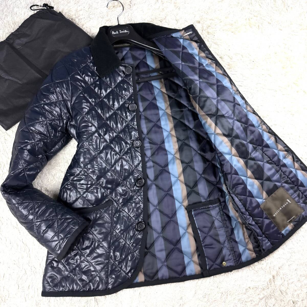 未使用級コラボMACKINTOSH ×Paul Smith中綿キルティングダウンコートL~Mキルティングジャケット マッキントッシュ ピーエスポールスミス拍卖