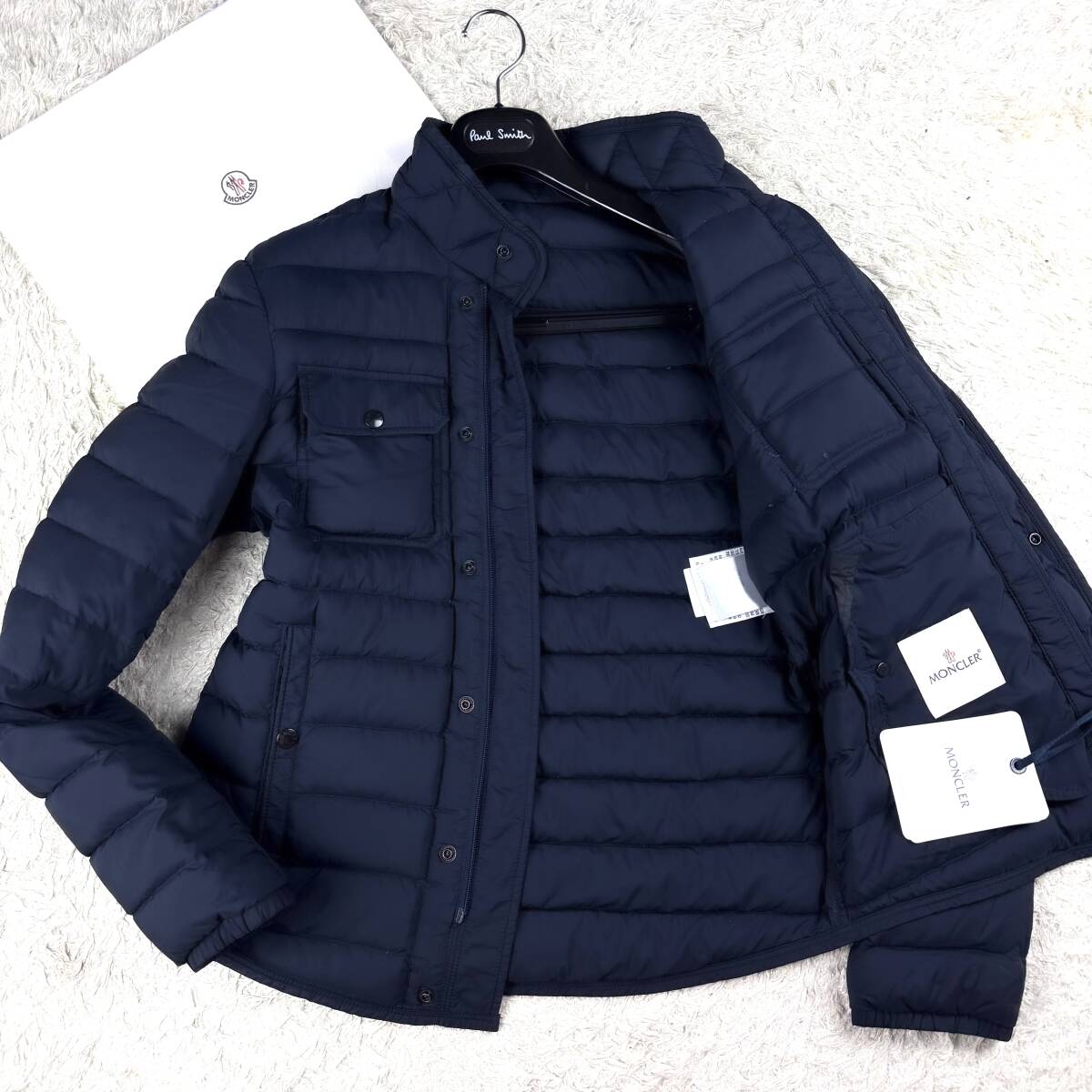 極暖最高級XL~L!MONCLERダウンジャケット認証済み確実正規品LL~L濃紺LONGUE SAISONダークネイビーFAUST GIUBBOTTO大きいサイズモンクレール拍卖