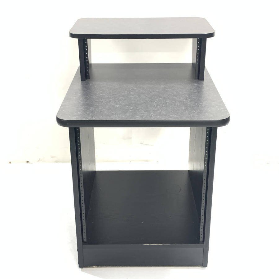 19インチ 16U ラックデスク 上段4U 下段12U キャスター付き 機材ラック オーディオラック 業務用 PAラック★現状品【TB】拍卖