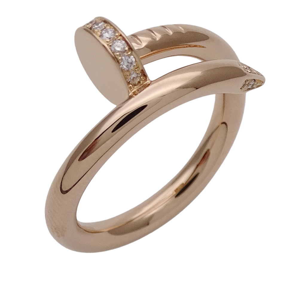 カルティエ Cartier リング レディース メンズ ブランド 指輪 750PG ダイヤモンド ジュストアンクル クラシックモデル #52 約12号 磨き済み拍卖