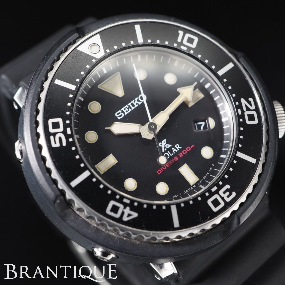 ◆1円~/美品◆ SEIKO セイコー PROSPEX プロスペックス ダイバースキューバ SBDN043 V147-0BG0 ソーラー 稼働 メンズ 腕時計 「28089」拍卖