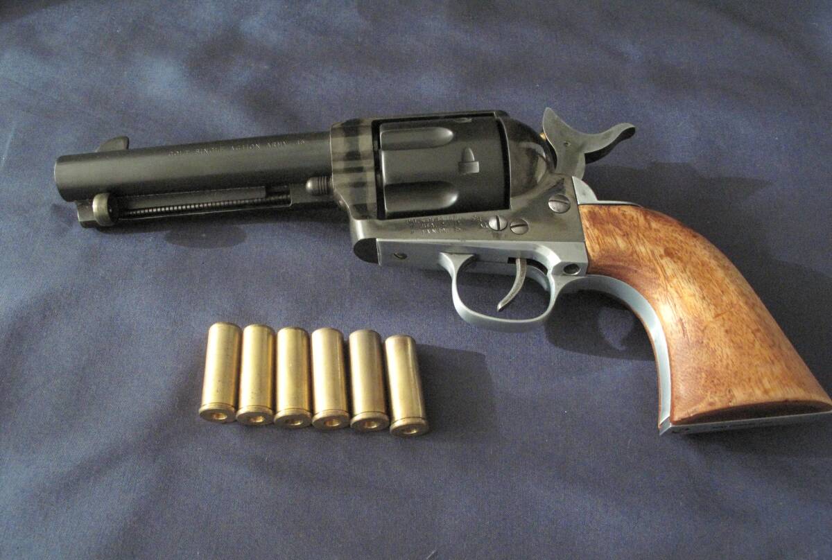 ハドソン コルトSAA45 シビリアン HWモデルガン ブルーイングケースハードン 木製グリップ拍卖
