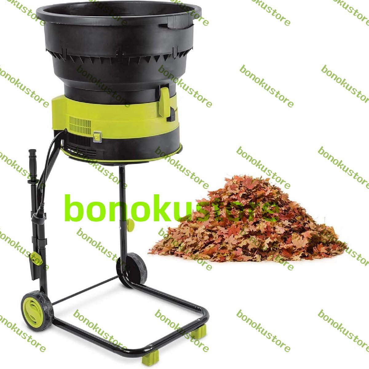 電気腐葉機堆肥シュレッダー、小型葉粉砕機、54cm大型フィードホッパー、素早く完璧な粉砕、庭の清掃、堆肥化用拍卖