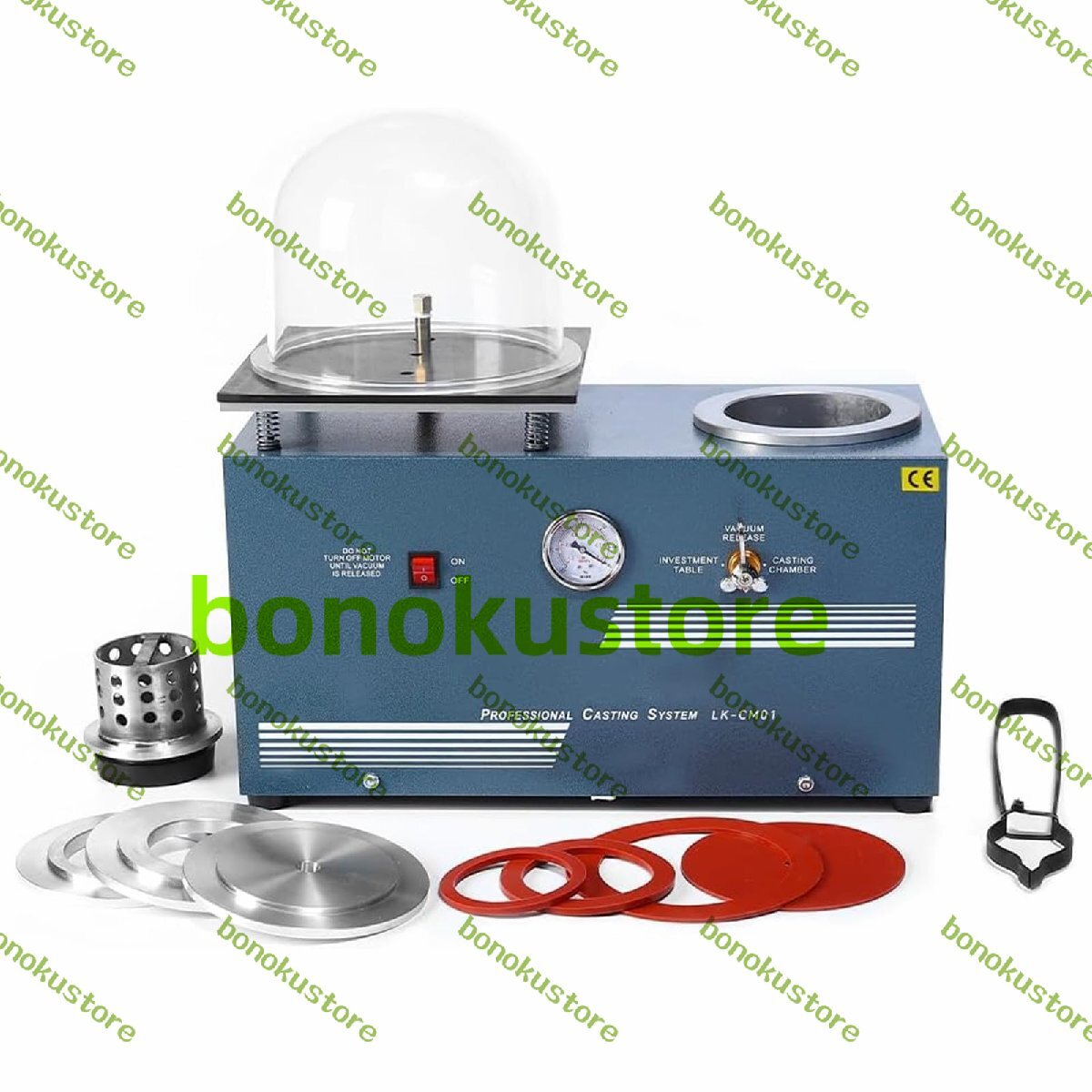 真空鋳造機 真空マシン ジュエリー鋳造機 3 CFM ポンプ & ベルジャー付き 金属 ジュエリー金型加工用 電気溶解炉 CM01 110V 4L拍卖