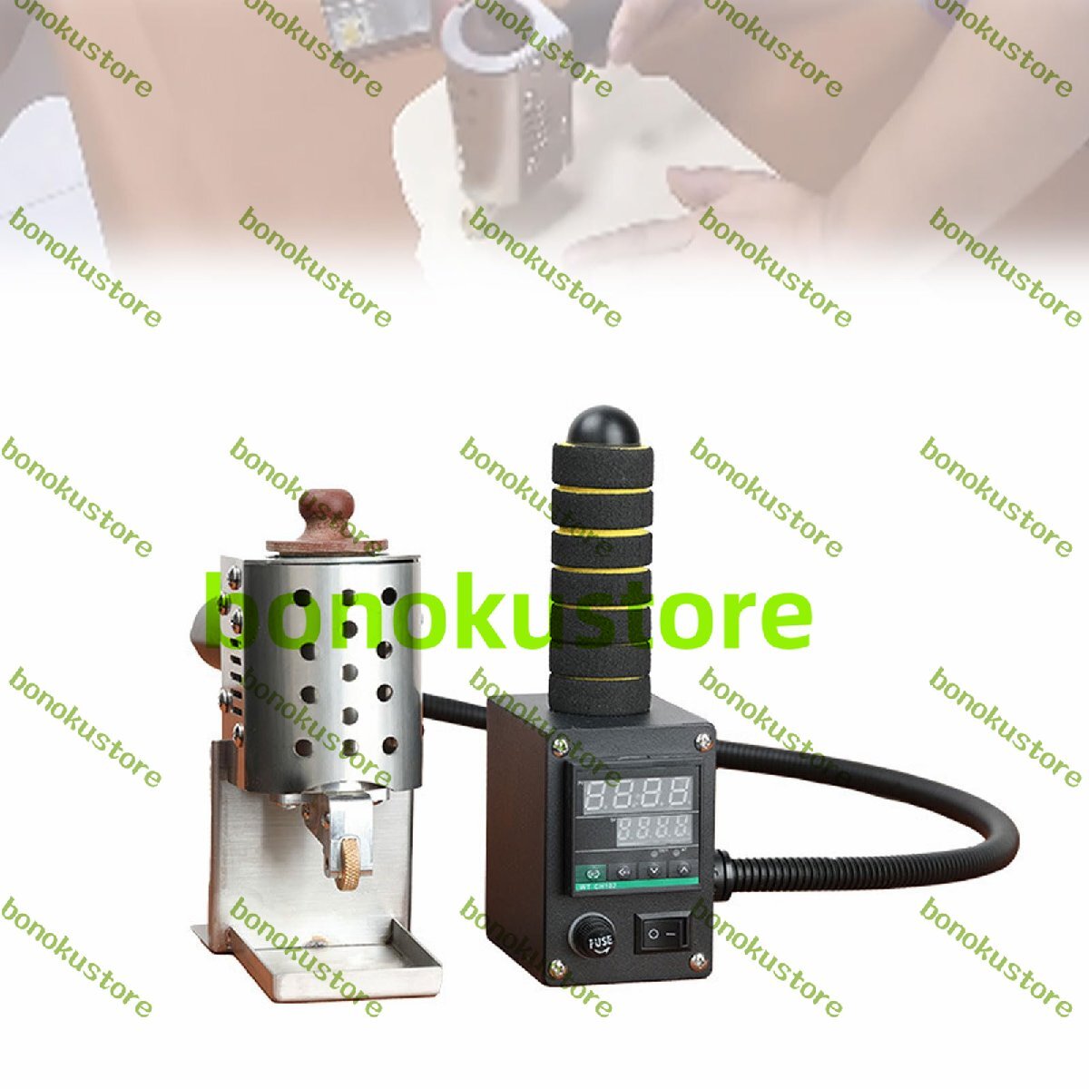 手押しホットメルト接着剤ローラーマシン 150mlホットメルト接着剤グルーディスペンサー 4サイズのグルーコーティングヘッド付き 40mm拍卖