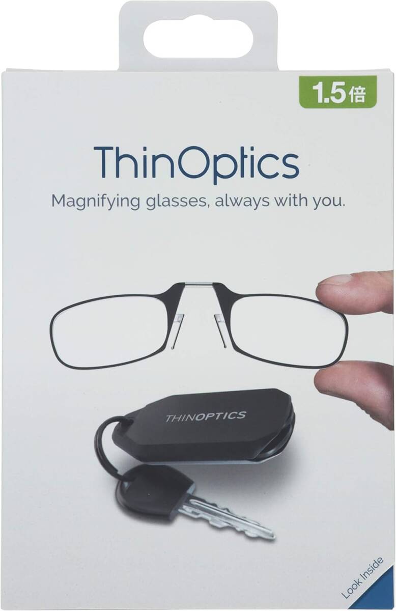 鍵につけれる 老眼鏡 拡大鏡 Thin Optics キーチェーンタイプ 携帯 軽量 (1.5倍率 +2.0)拍卖