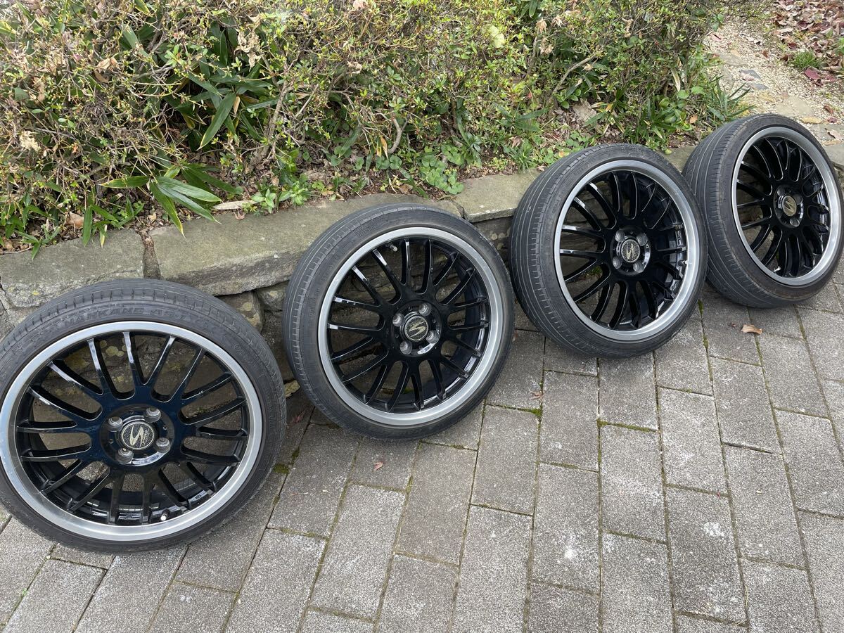 アルミホイール エスホールド 17インチ 5.5J PCD100 4穴 165/45R17 タイヤ付き ナンカン AS-1 NBOX NWGN タント ワゴンR 軽カスタム拍卖