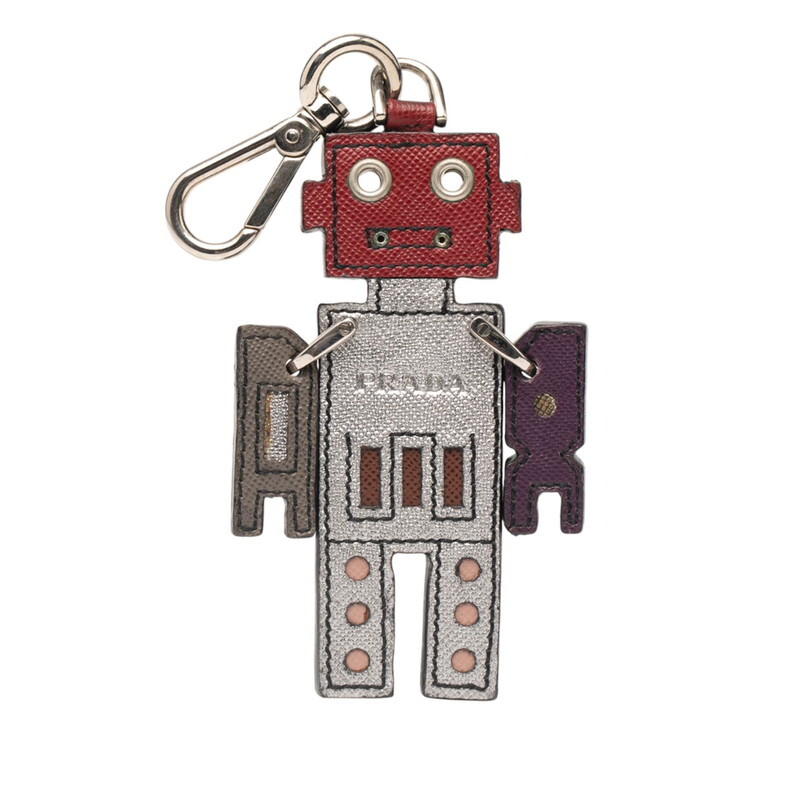 プラダ ロボット キーホルダー チャーム マルチカラー レザー メタル レディース PRADA 【中古】拍卖