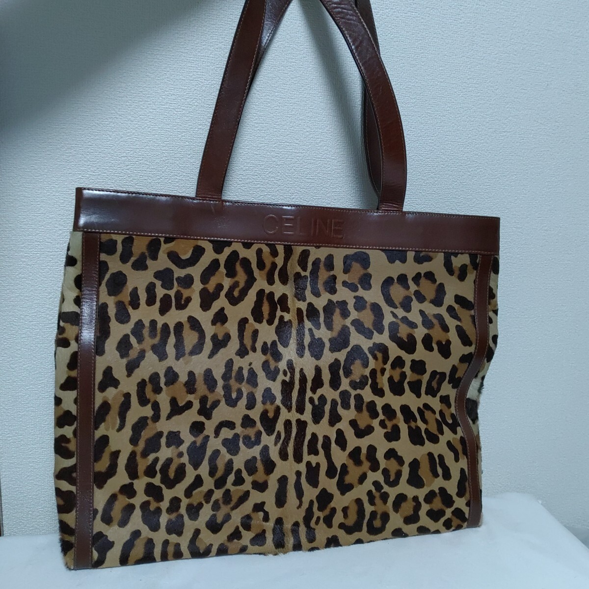 【希少】CELINE セリーヌ レオパード トートバッグ ヒョウ柄 ハラコ Ⅴ 1103-H2-TA19拍卖