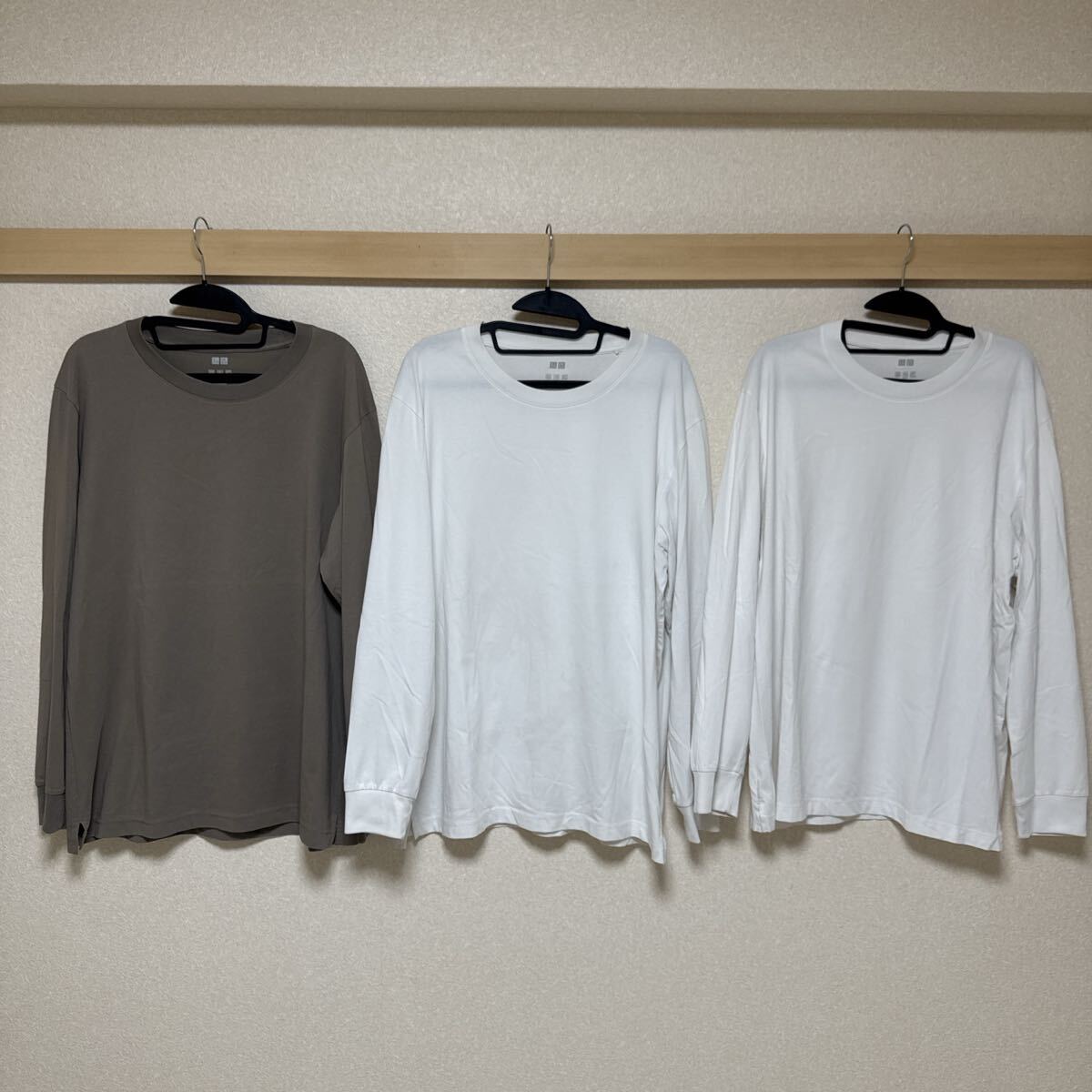 【ユニクロ】3枚セット エアリズムコットン UVカット クルーネックTシャツ拍卖