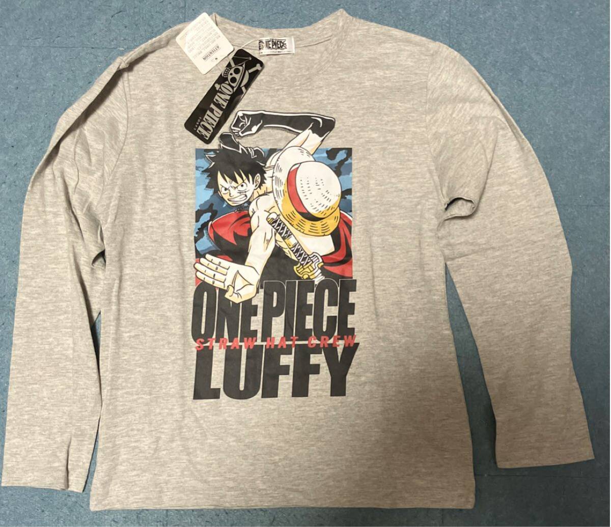 新品タグ付 ONE PIECE 長袖Tシャツ グレー 140㎝拍卖