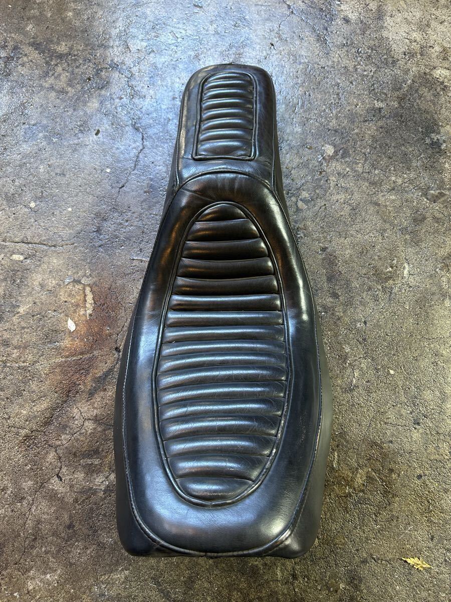 ★売り切り!!レア!ショベル4速社外シート 破れなし ナックル パン ショベル アーリー ビンテージ チョッパー ハーレー タックロール★拍卖