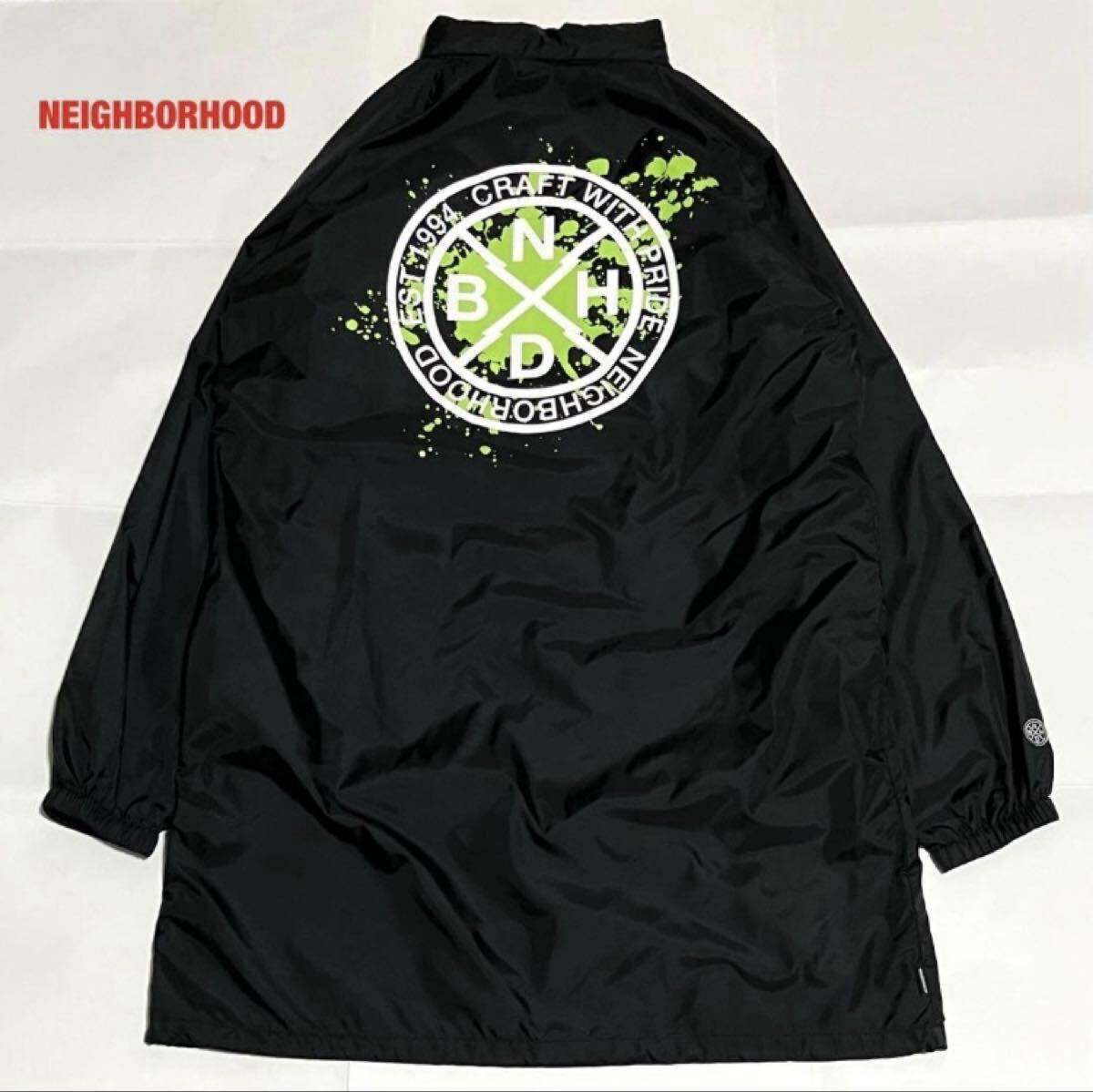 【美品】NEIGHBORHOOD ネイバーフッド BROCKS.LONG/N-COAT ロングコート ナイロンジャケット 裏起毛 刺繍ロゴ 2WAY 201TSNH-JKM03拍卖
